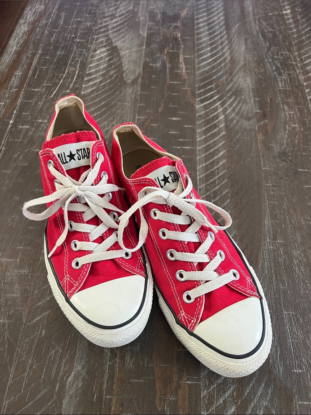 Converse Red Low-Top Canvas Sneakers